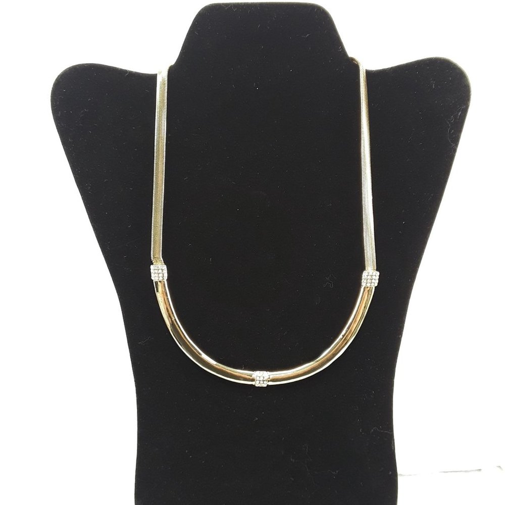 The Limited Necklace Gold Tone and Rhinestone Snake Chain Jewelry